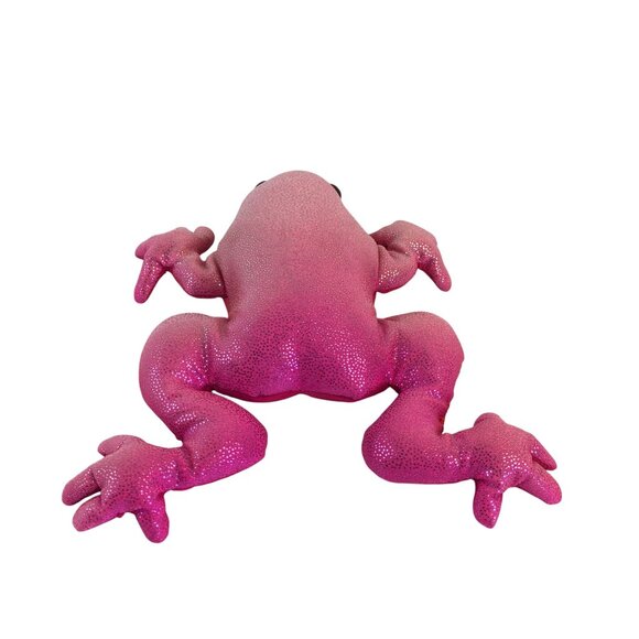Sand Filled Pink Frog Plush 6" Stuffed Animal Toy Sparkle - Picture 5 of 7